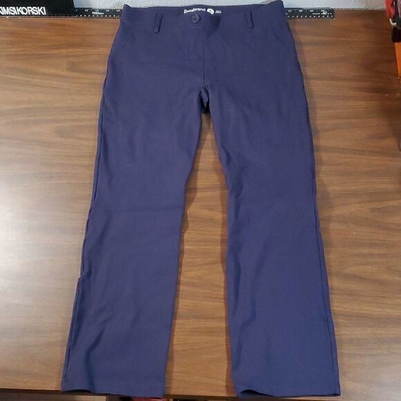 Betabrand Dress Pants Straight Leg Yoga Pants Navy W0076-SF Size Medium Petite - Picture 3 of 11